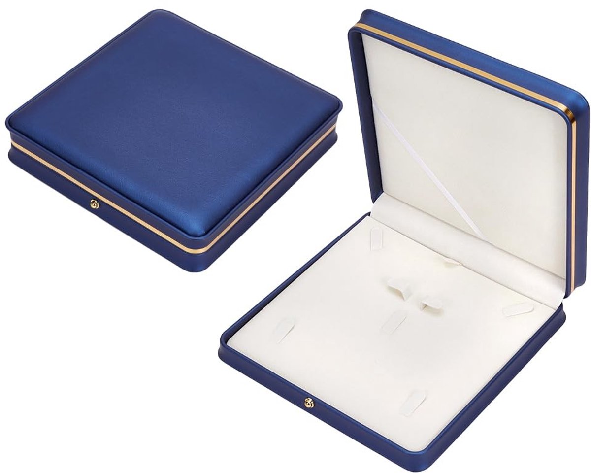 Dailygoods- Juwelendoos Elegant Kunstleer - Sieradendoos voor Volwassenen - Sieradenrek - Juwelenkistje - Opbergorganizer - 19,4 x 19,3 x 4,2 cm