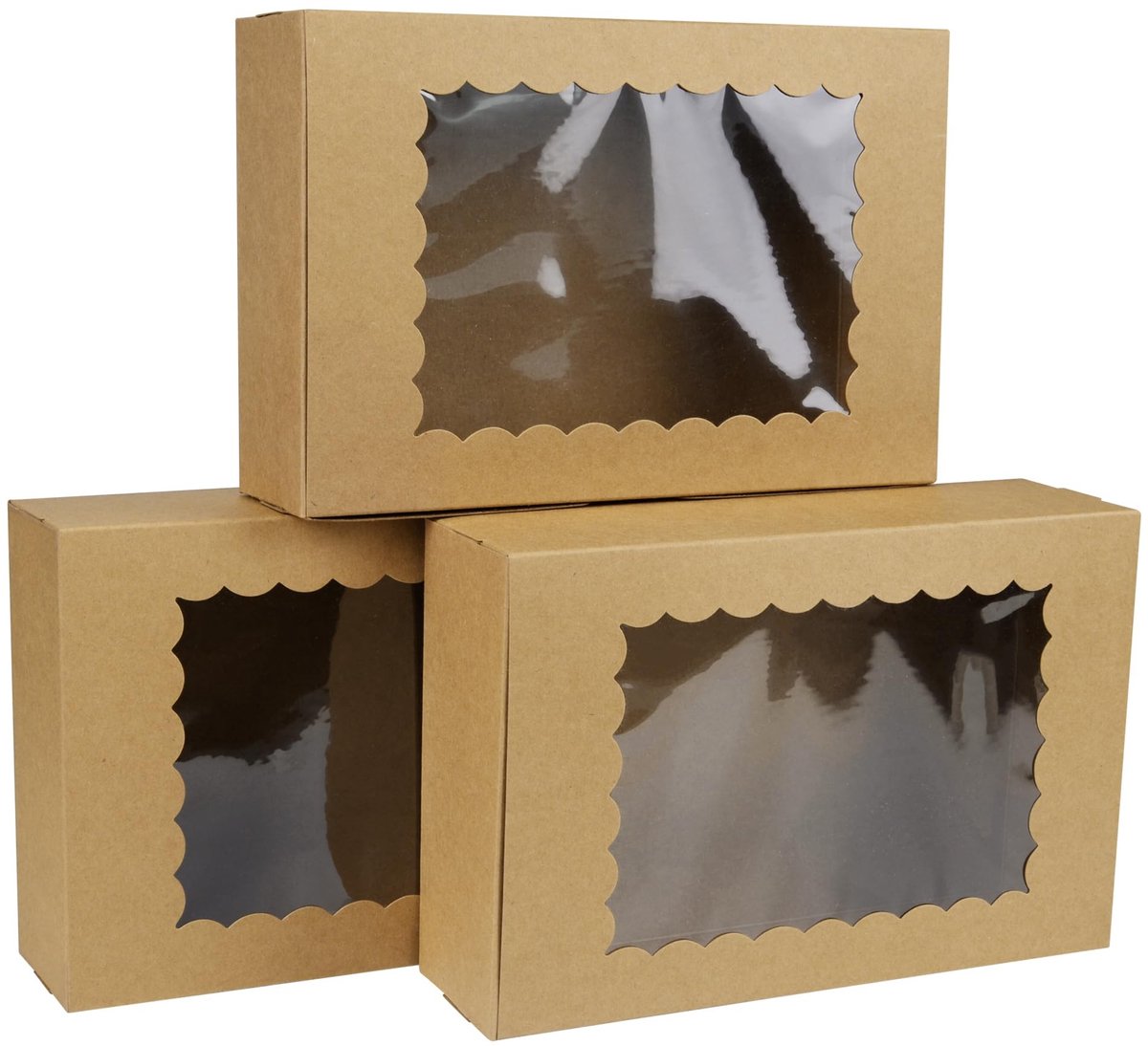 Solidchoice- Koekjesdoos 24 Stuks - Bruine Kartonnen Dozen - Verpakking voor Snoep/Bakproducten - 22,5 x 16,3 x 6,5 cm - Professionele Uiterlijk - Gebaksdoos