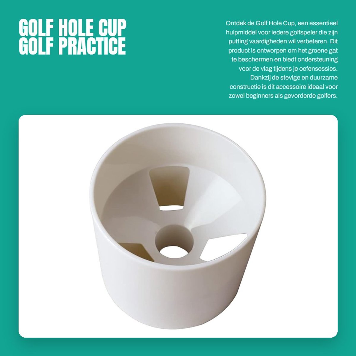 Solidchoice- Golf Hole Cup Stevig en Duurzaam - Anti-Roest - Bescherming Groen Gat - Ondersteuning Vlag - Golf Praktijk Hulpmiddel - Hoogwaardige Kunststof - Golfcup