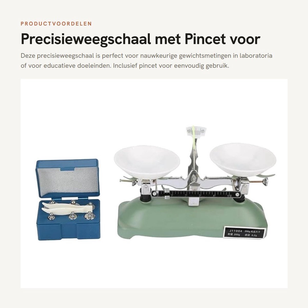 Solidchoice- Bankweegschaal 200g/0,2g - Precisiegewicht 5g/10g/20g/50g/100g - Pincet - Leermiddel Chemie/Natuurkunde - Geschikt voor Experimenten - Eenvoudig te Bedienen - Weegschaal