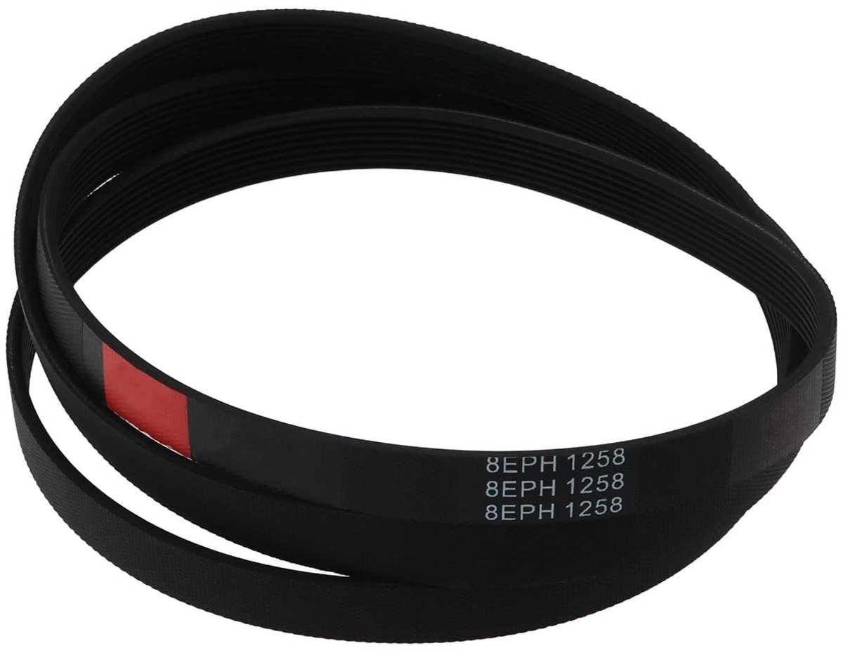 Solidchoice- Wasmachine Riem Rubber 1258mm - Aandrijfriem 8 Ribben - Vervangingsriem - Geschikt voor Huishoudelijke Wasmachines - Duurzaam en Flexibel