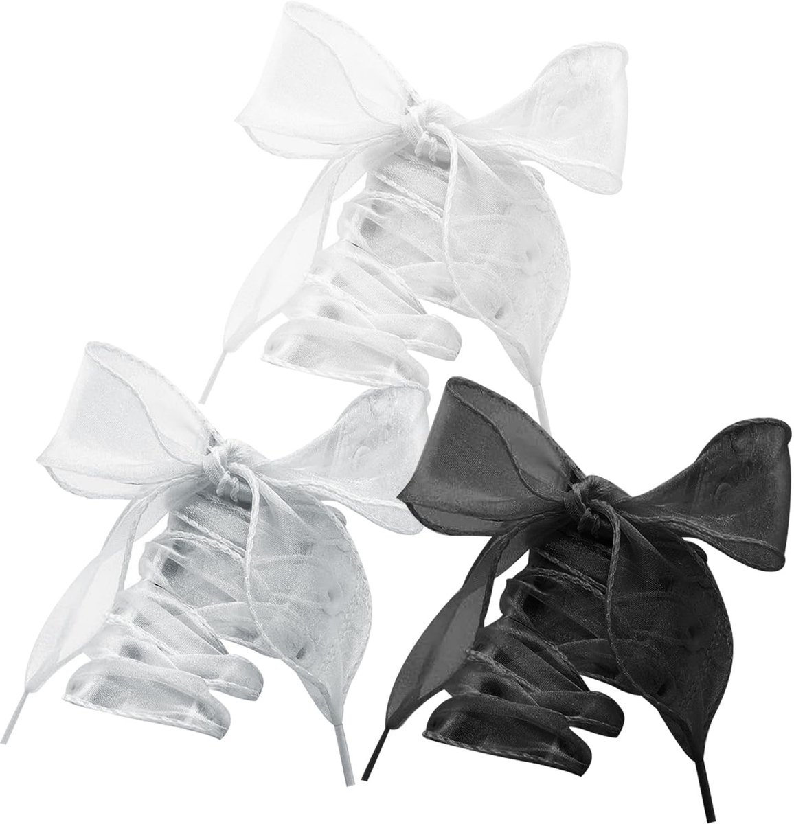 Dailygoods- Schoenveters 100 cm - 3 Paar - Plat - Satijn - Handgemaakt - Polyester - Creatieve accessoires - Veters