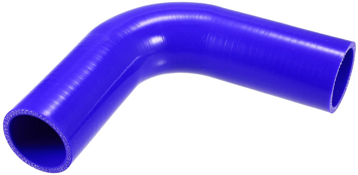 Dailygoods- Silicone Slang 90 Graden Bocht - Universeel - Auto Koppeling - Binnendiameter 48mm - Dikte 5mm - Blauw - Koelslang