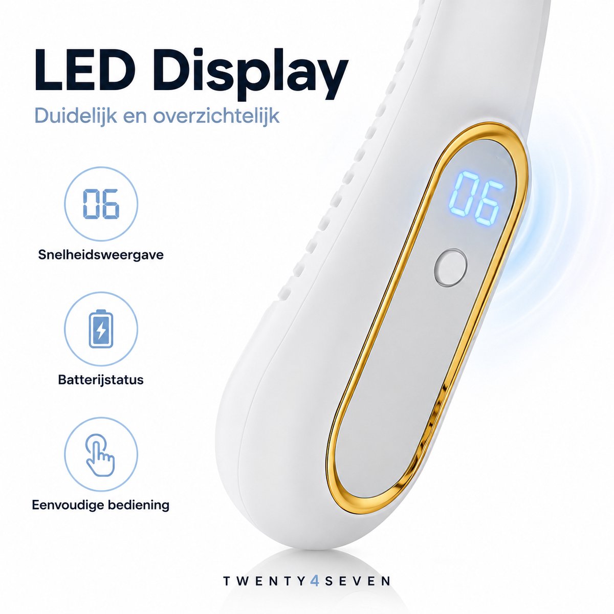Twenty4seven® Bladeless Nek Ventilator - Draagbare Nekventilator met Koeling - Mini Nek Fan - Gezichtsventilator & Handventilator - Portable Neck Fan met 5 Standen — afbeelding 9