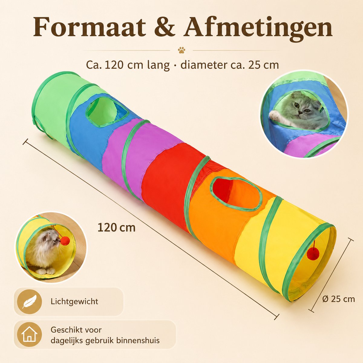 Kattentunnel - Speeltunnel Kat met Speelbal thumbnail 3
