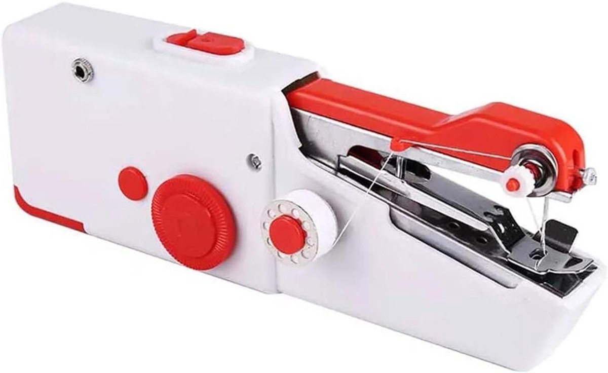 Handnaaimachine - Draagbaar Naaiset - Kleding Repareren - Batterij of Adapter - 20.5 cm - Wit