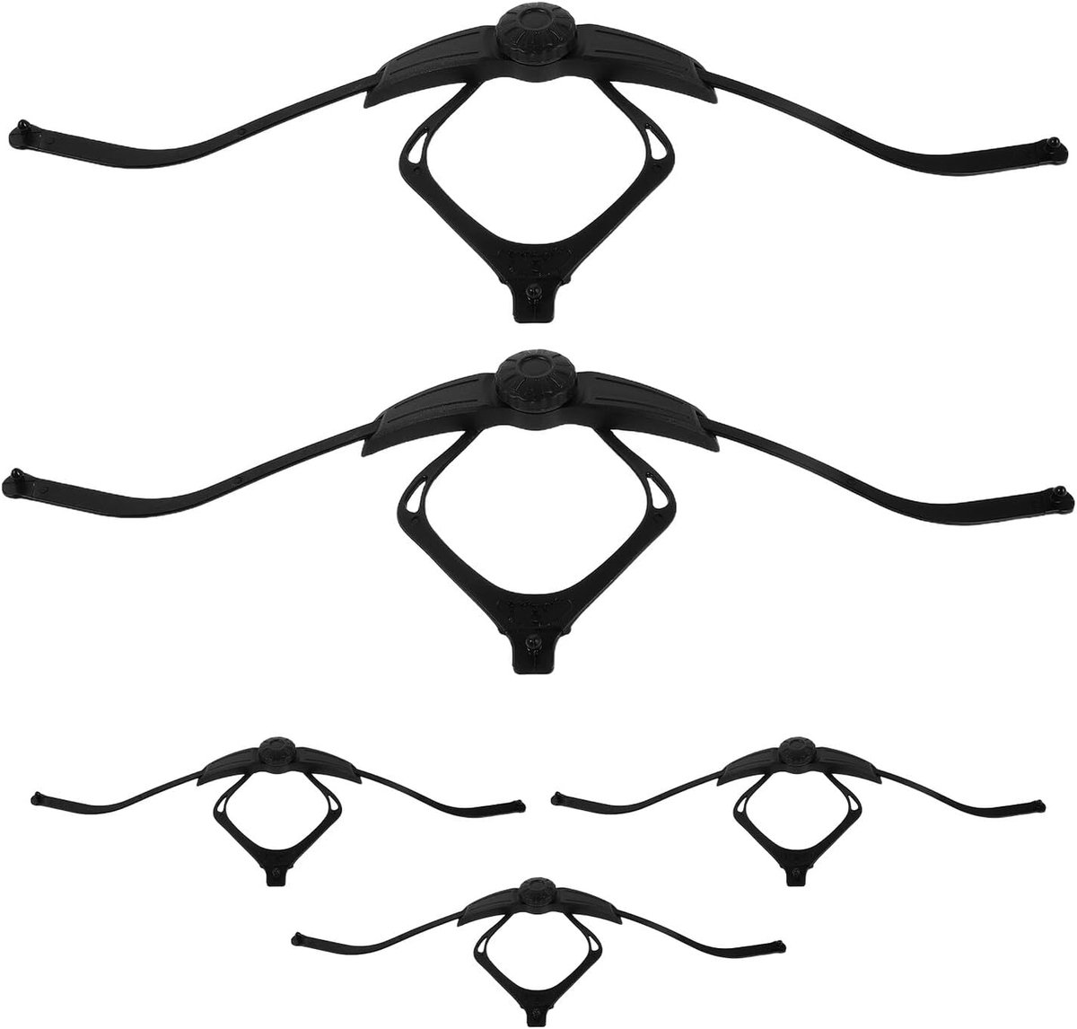 Universele Kinbandset - Helmbanden - Helm Bevestigen - Verstelbare Pasvorm - 5 Stuks - Zwart