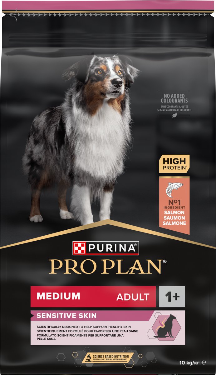 Pro Plan PURINA® PRO PLAN® Sensitive Skin Medium Adult - Hondenvoer Droogvoer - Zalm - 10 kg