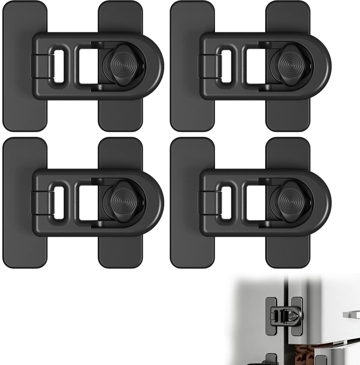 Dailygoods- Deurslot voor Koelkast - Veiligheidsslot voor Kinderen - 4 Stuks - Duurzaam ABS-Materiaal - Eenvoudige Installatie - Babybescherming