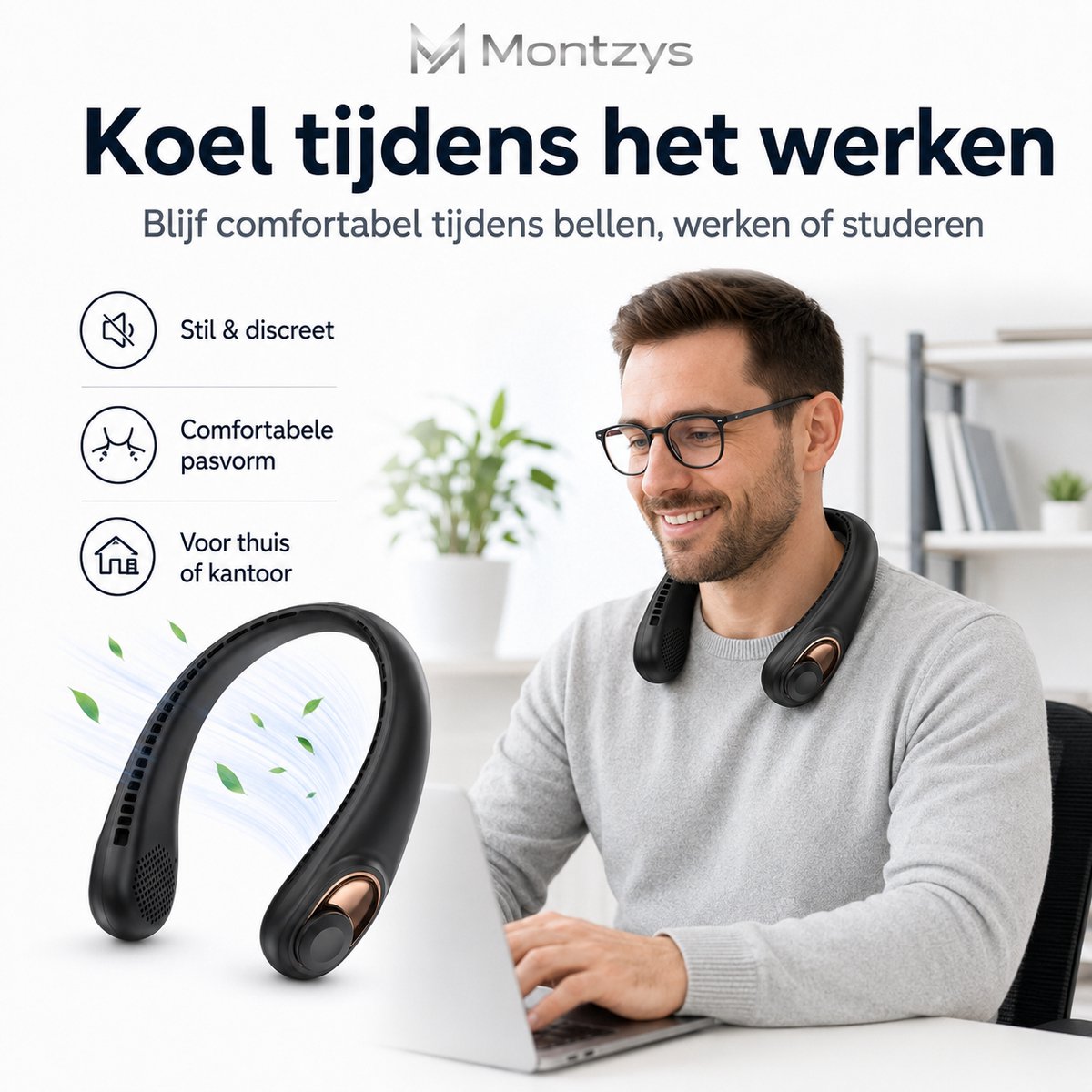 Twenty4seven® Nek Ventilator Pro - Draagbare Nekventilator met Koeling - Mini Nek Fan - Gezichtsventilator & Handventilator - Portable Neck Fan — afbeelding 7