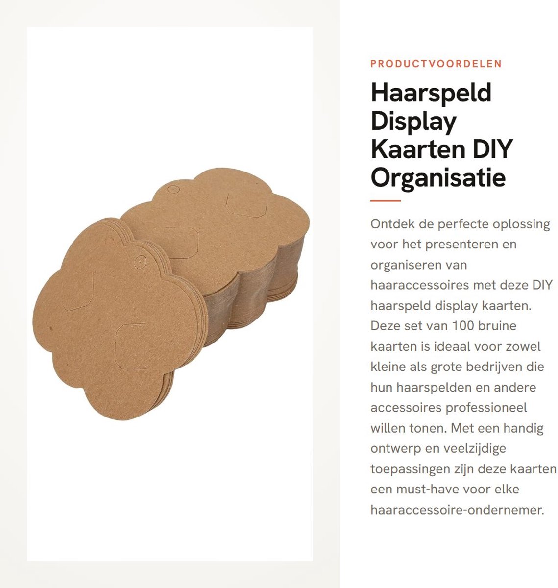 Dailygoods- Displaykaart 100 Stuks - Haarspeld/Accessoire - Presentatiekaarten - Organiseren - Handig Ontwerp - Voor Diverse Haaraccessoires - Presentatiekaart
