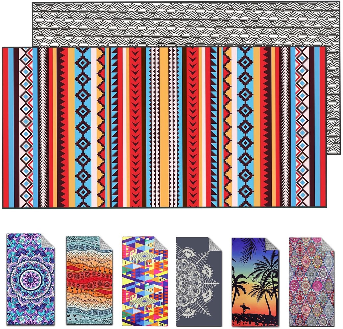 Dailygoods- Strandlaken XXL 160x80 cm - Microvezel - Zandvrij - Sneldrogend - Lichtgewicht - Perfect voor strand en zwembad - Badhanddoek