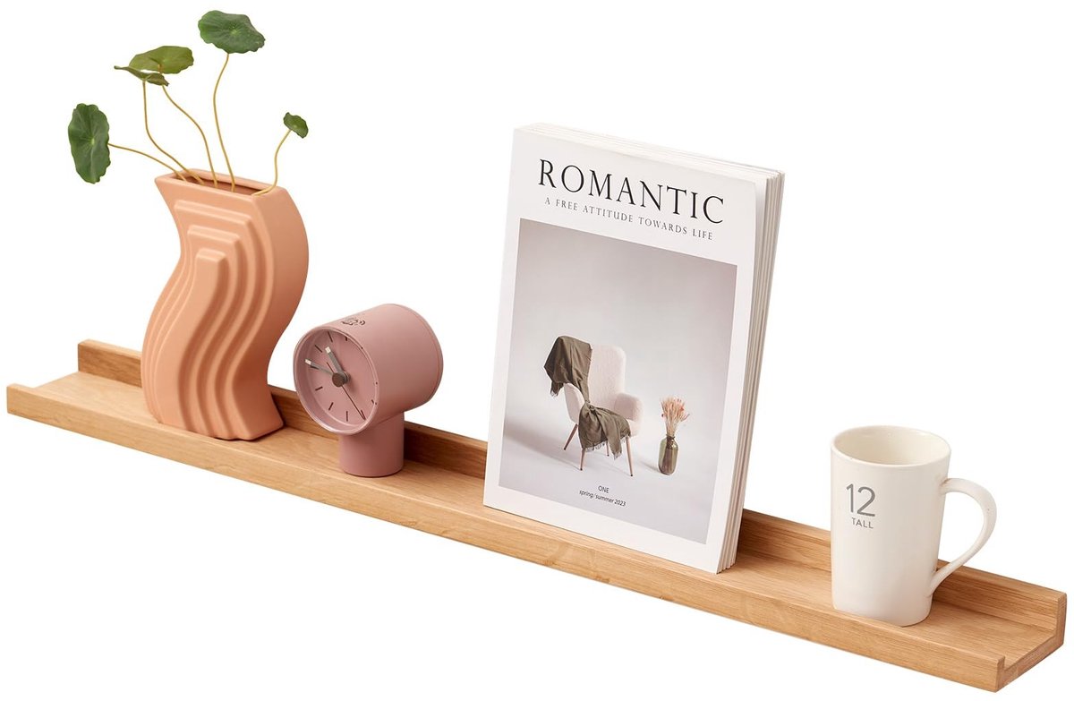 Dailygoods- Wandplank Eiken - Zwevende Plank - Wandrek Hout - Wandplank Massief - Wandplan