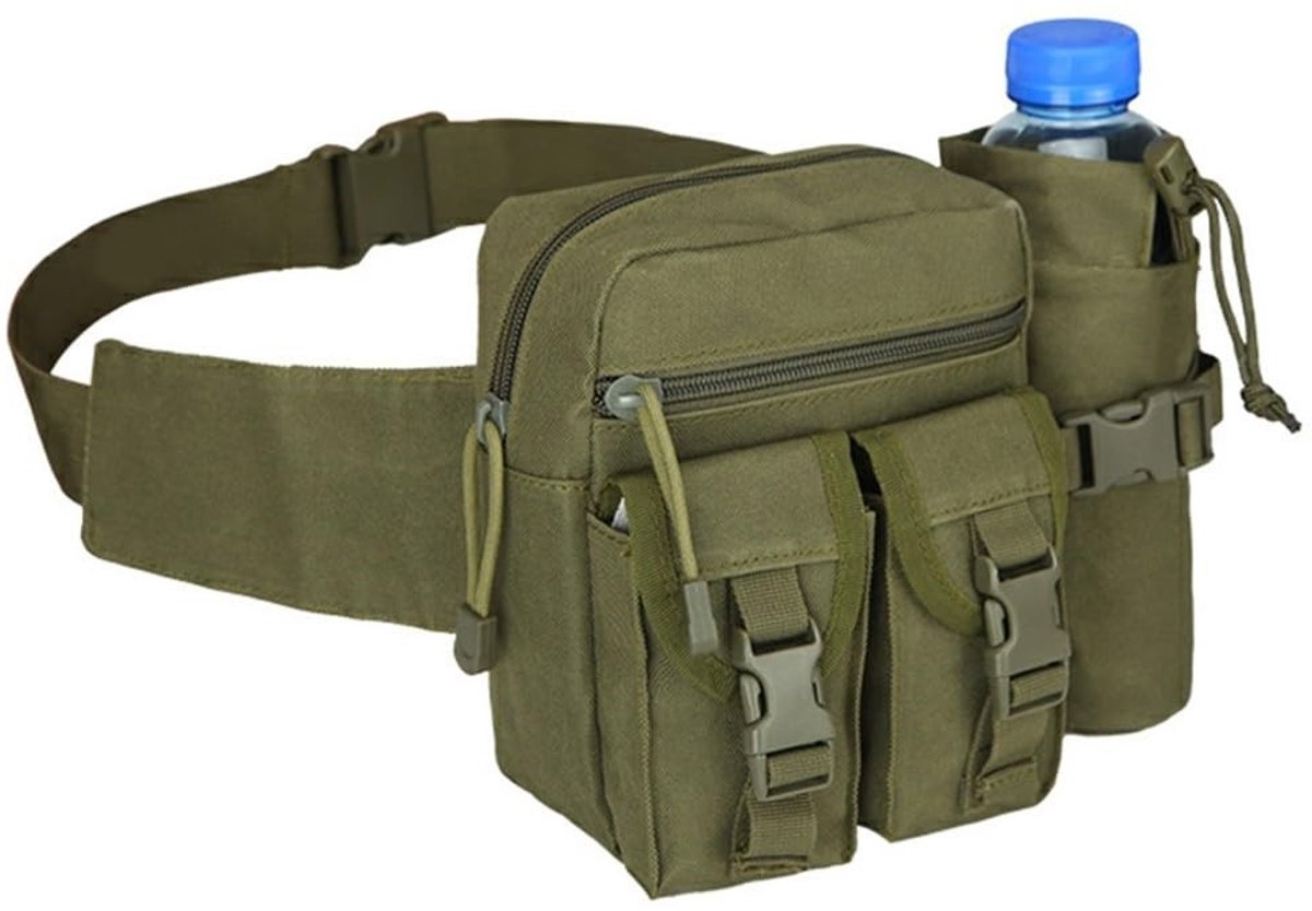 Dailygoods- Heuptas Waterdicht - Heuptasje Dames/Heren - Molle Systeem - Schouderbanden Versterkt - Outdoor Fietsen/Wandelen - Comfortabel Gebruik