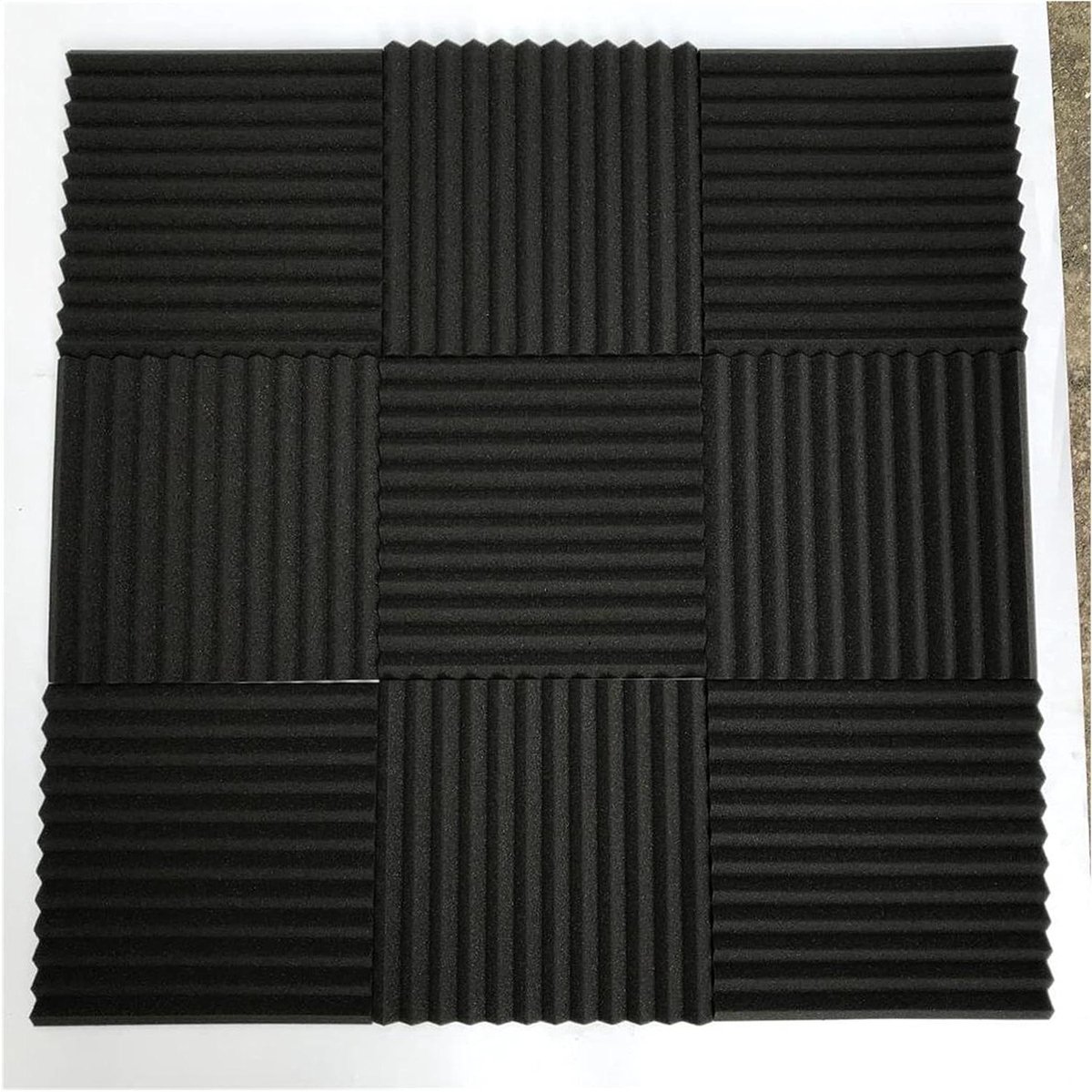 Akoestisch Schuim - Geluidsisolatie Panelen - Ruimte Dempen - Kosteneffectieve Oplossing - 12 Stuks - Zwart