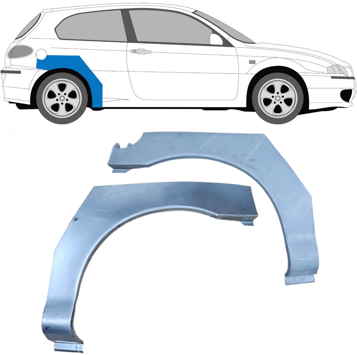 Reparatiepaneel achterspatbord voor Alfa Romeo 147 2000-2010 / Links + Rechts
