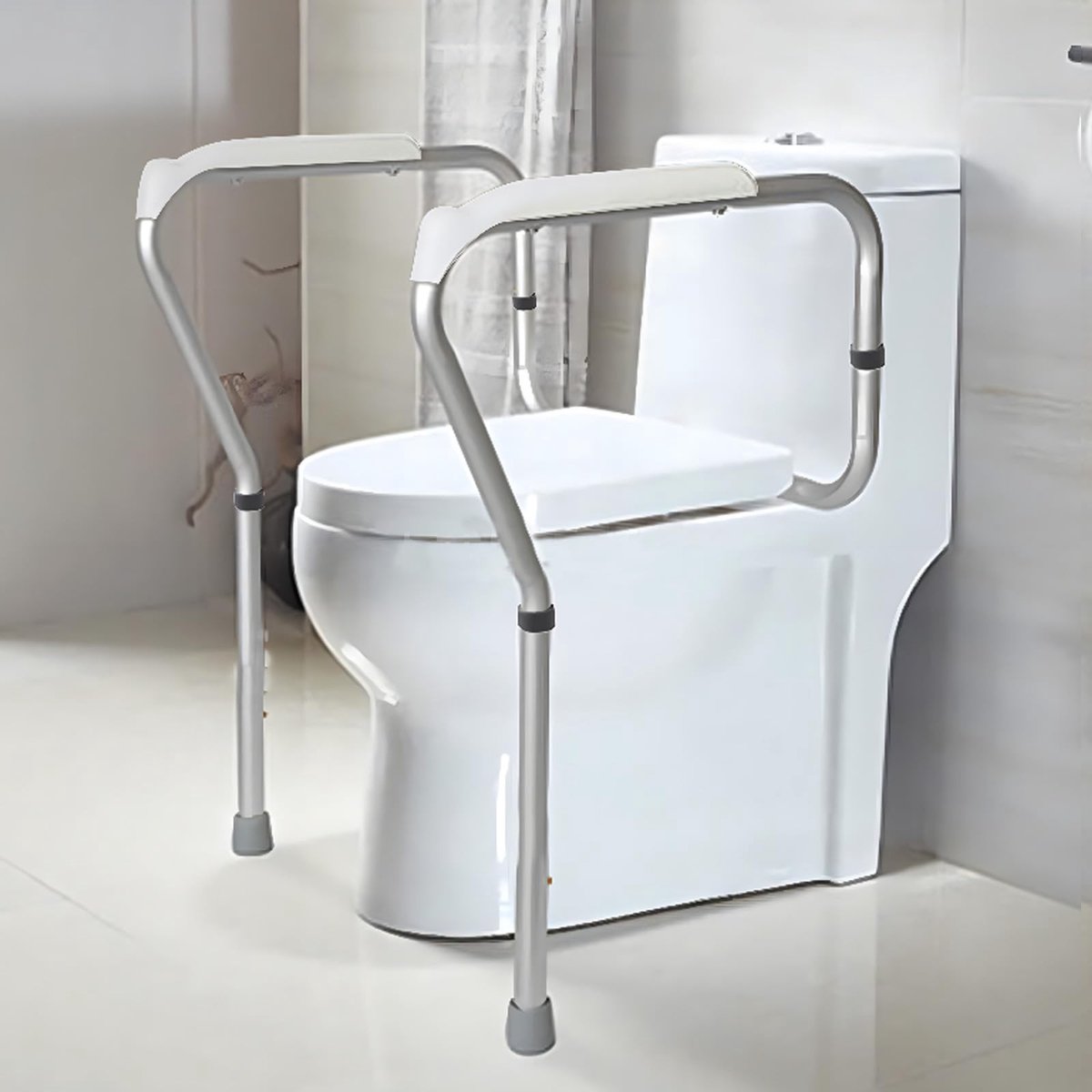 Dailygoods - Opstahulp voor Toilet met Armleuningen - Verstelbare Toiletzitje voor Senioren