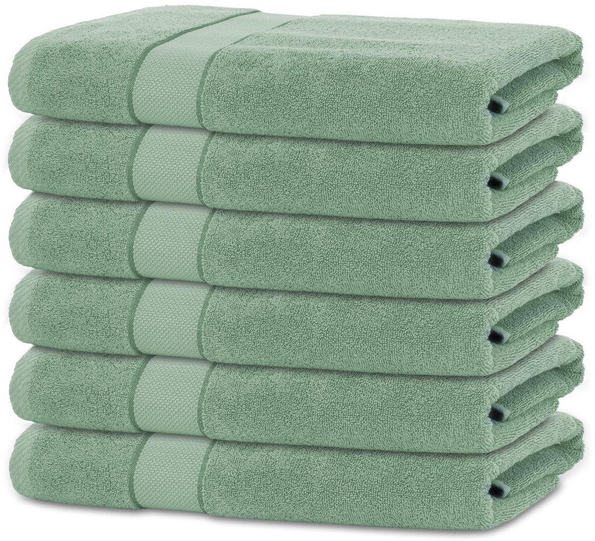 Dailygoods - Set van 6 Handdoeken - 50 x 100 cm Katoen Mintgroen