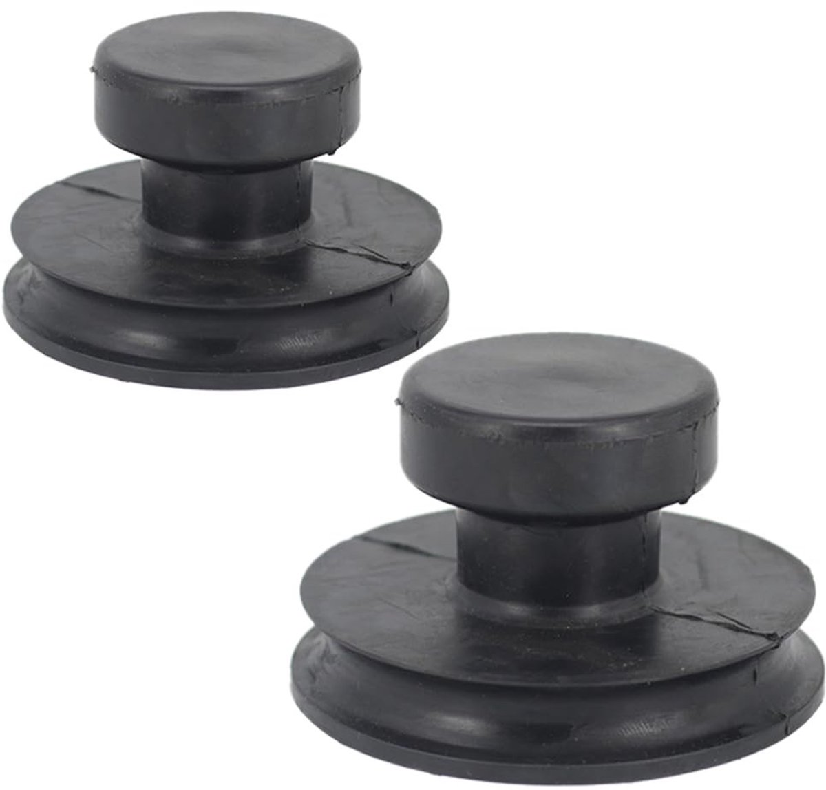 Dailygoods- Zuignappen - 2 stuks - Klankschaal-hulpstukken - Rubber - Zwarte klankschaalgrepen - Duurzaam - Afmetingen: 40 mm, 60 mm - Klankschaalhefgereedschap