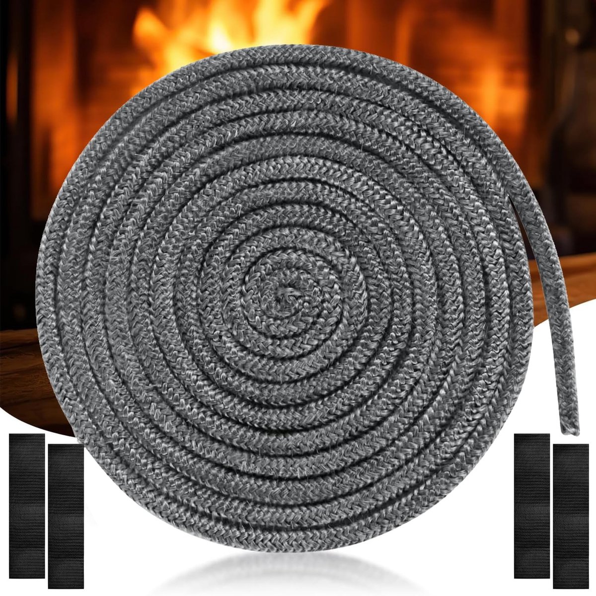 Dailygoods - Gevlochten Vuurvaste Afdichting voor Open Haard en Oven, 8 mm x 3 m