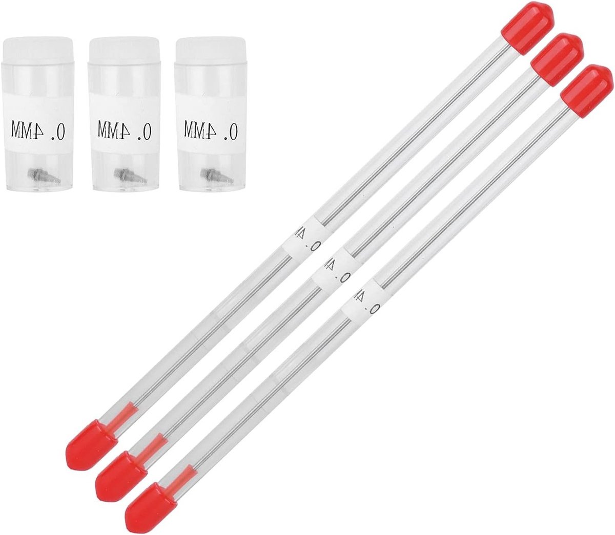 Airbrush naald en nozzles set van 3 x 0.4mm roestvrij staal voor verf spuitpen, ideaal voor precisieverf en detailwerk
