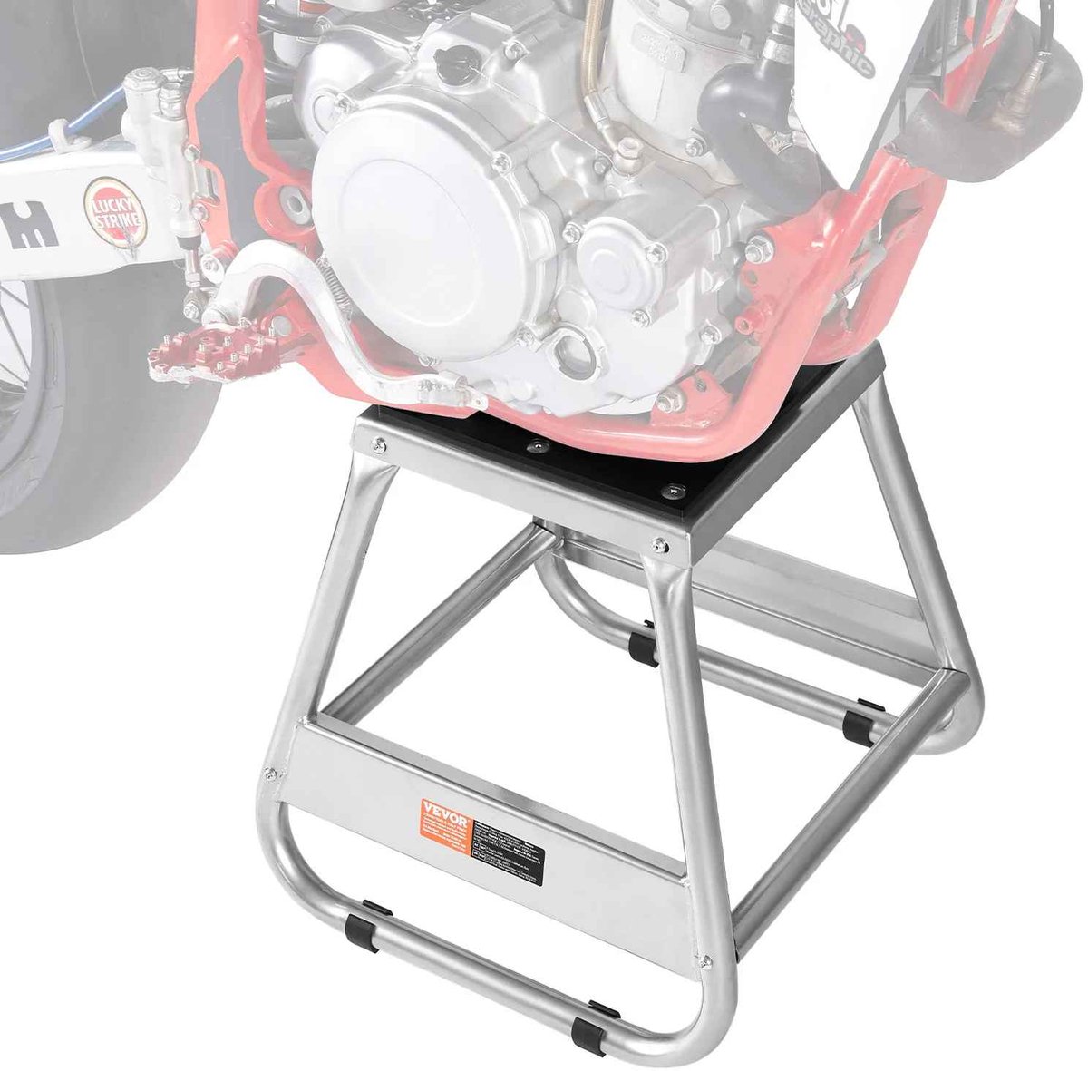 CORE Crossmotor standaard - Crossmotor stand - Dirtbike onderhoudskruk - Max. 480kg draagvermogen - Moto box - Motorfiets standaard - 30x31.5x46.5cm - Grijs