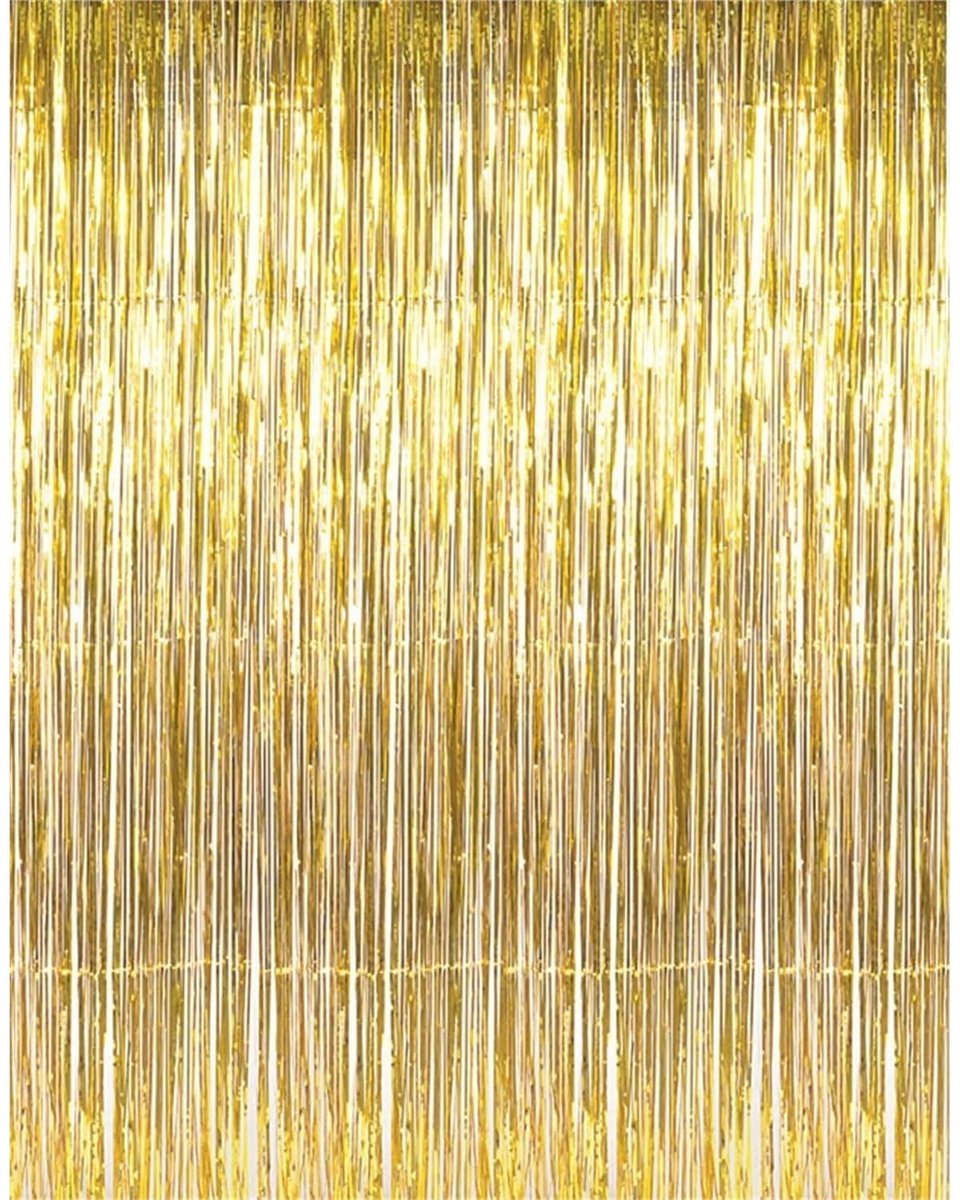Dailygoods - Gouden Metalen Gordijnen met Glitterfranjes voor Decoratie