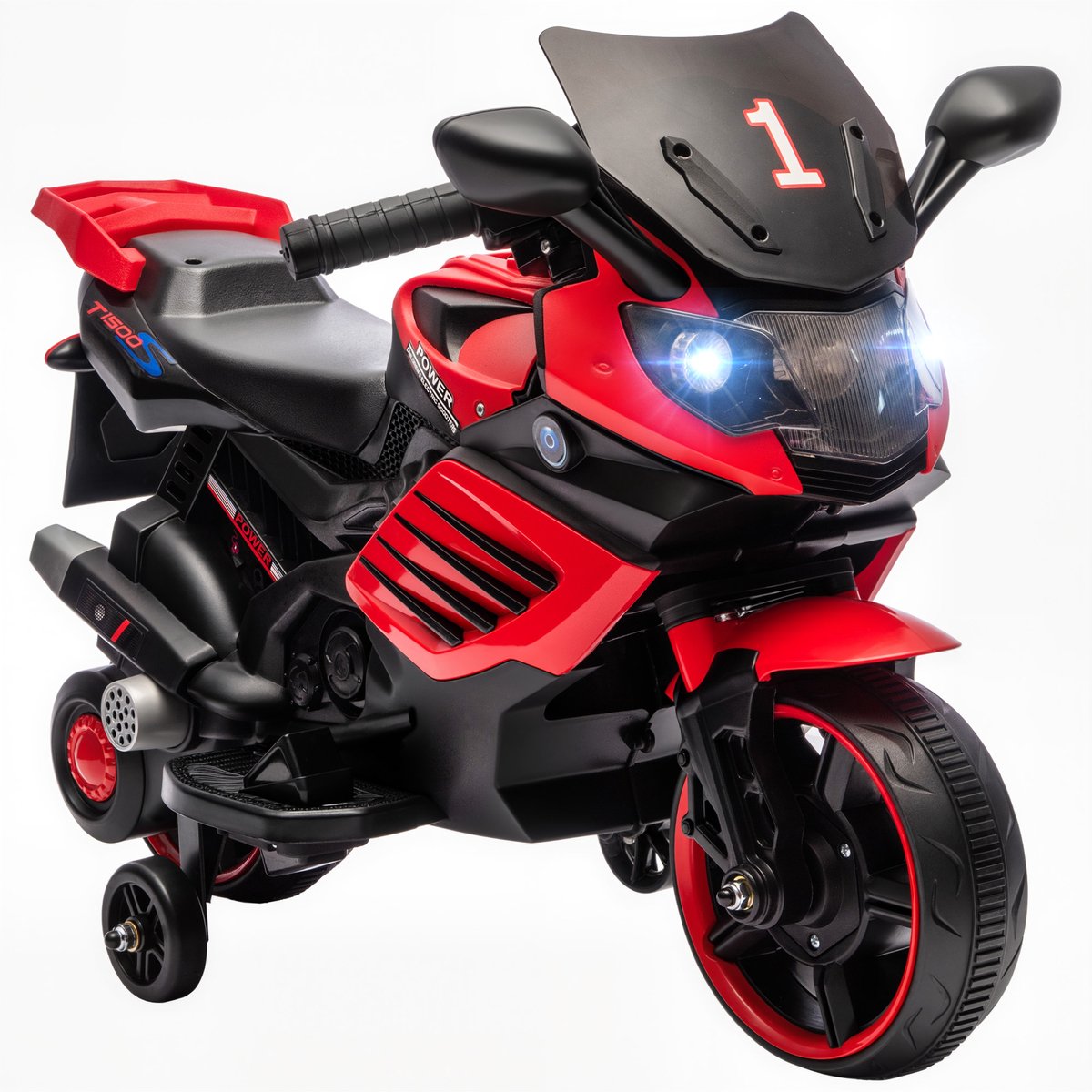 AIYAPLAY - Elektrische rijdende motorfiets - PP, metaal - 77 x 38 x 50 cm - Rood