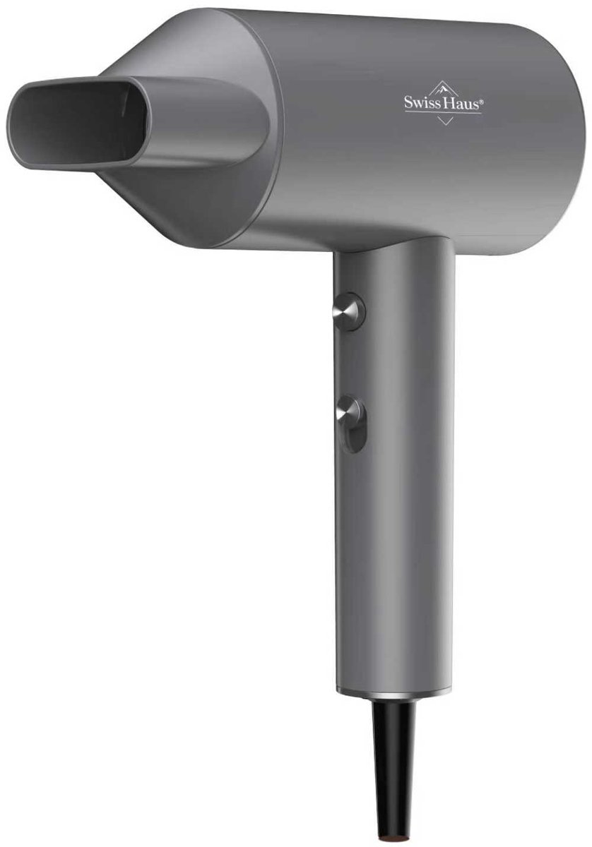 Swiss Haus® HD2420 Föhn 2000W - Professionele Haardroger - Sneldrogend - Cool Shot Functie - 2 Warmtestanden - Concentrator Opzetstuk - Oververhittingsbeveiliging - Grijs