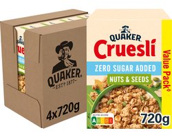 Quaker Cruesli Zero Sugar Added Nuts & Seeds- Ontbijtgranen - 4 x 720 gram