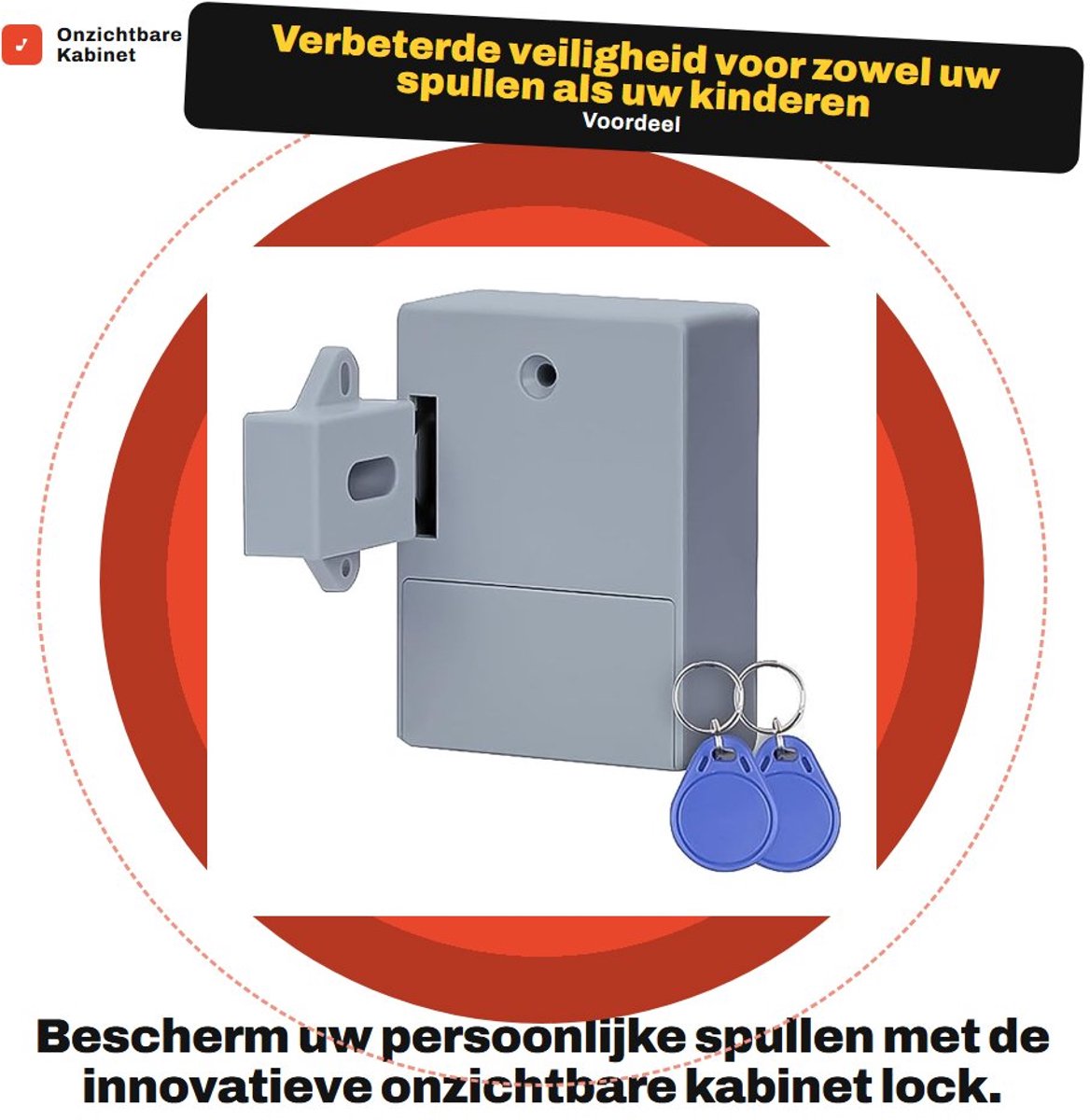 Dailygoods - Onzichtbare Kabinet Lock - Digitale Vergrendeling - Veiligheidsoplossing voor Thuis - Geen Geperforeerd Gat - Geschikt voor Kinderen...