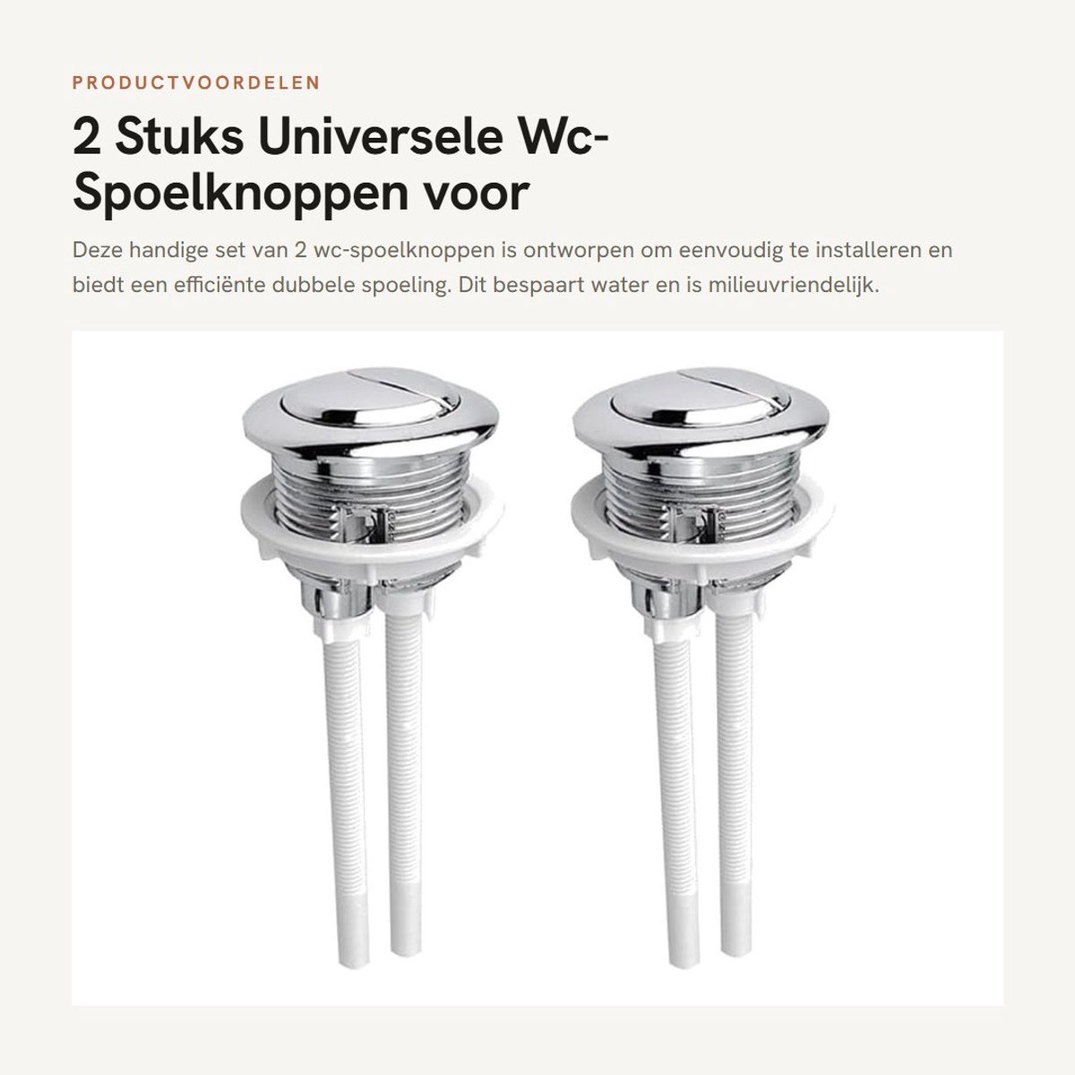 Dailygoods - 2 Stuks Universele Wc-Spoelknoppen voor Dubbele Spoeling