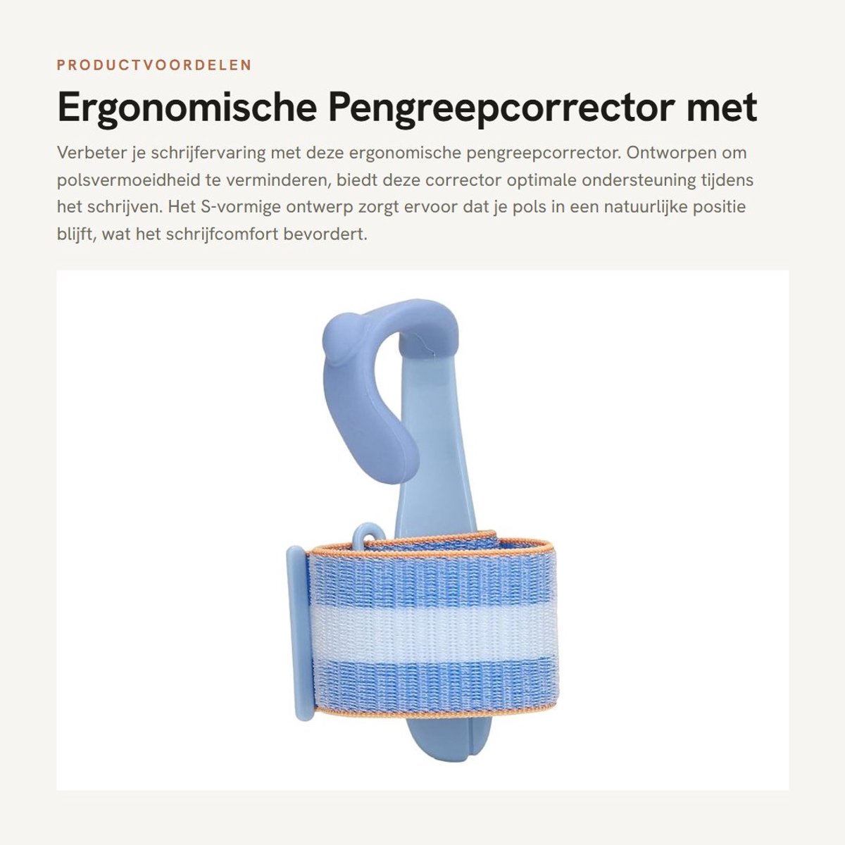 Dailygoods- Pengreepcorrector Ergonomisch Ontwerp - Polssteun - Schrijfhulpmiddelen - Positionering van de Penbediening - Verstelbare Lengte - Voorkomt Polsvermoeidheid - Schrijfhulpmiddel