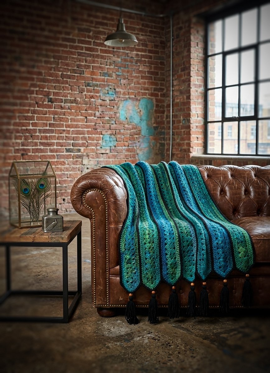 Corneeltje Wol - HAAKPAKKET PLAID PEACOCK - WOONDEKEN - HAKEN