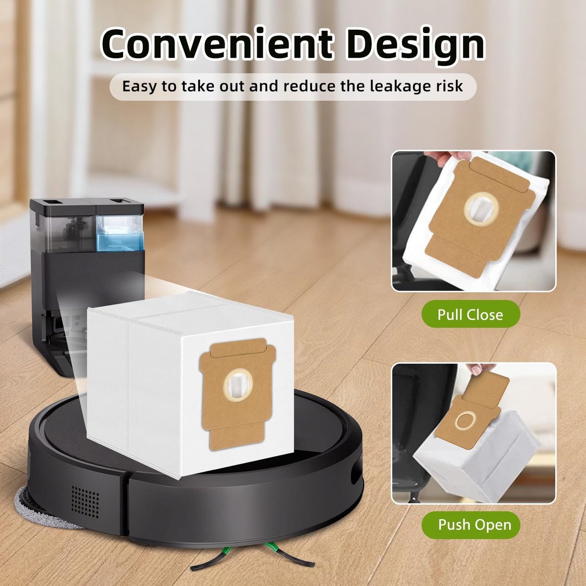 Dailygoods- Stofzuigerzak 12 Stuks - Vervangende Stofzakken - Roomba Q0520/104/105 - Clean Base Afzuigstation - Combo Essential Serie - Goede Afdichting