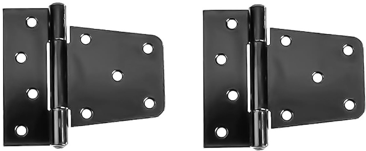Dailygoods- Poort Scharnier Heavy Duty - T-vormig - 2 Stuks - 13,4 x 11,3 cm - Inclusief Schroeven - Duurzaam en Veilig - Deurscharnier