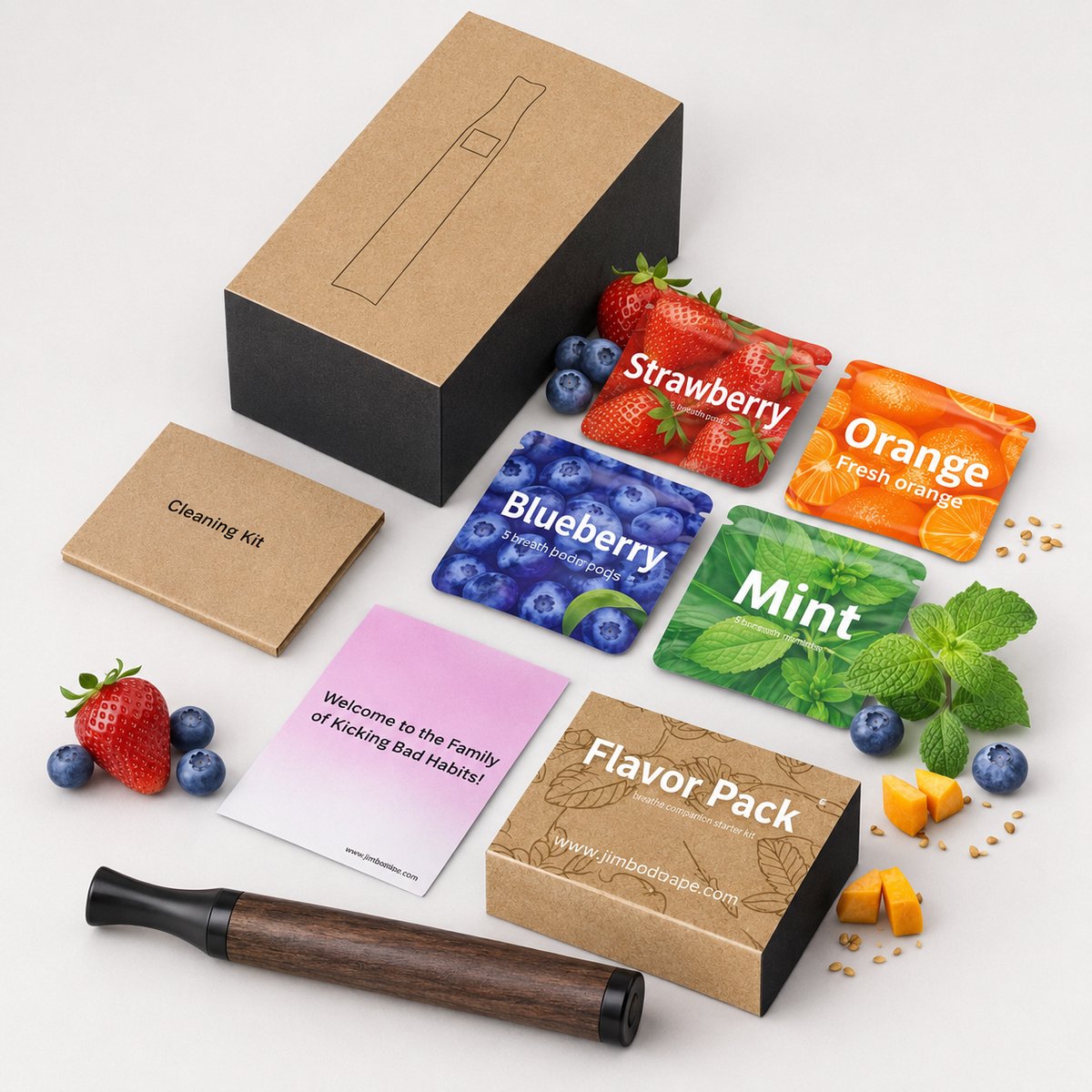 Vela Airvaper - Vape - Stoppen met Roken - Anti Rook Ketting - Inclusief 4 Smaken (Strawberry Ice, Blueberry Ice, Orange, Spearmint) - Navulbaar - Alternatief Nicotine Pleisters - Anti stress - Ademhalingsketting