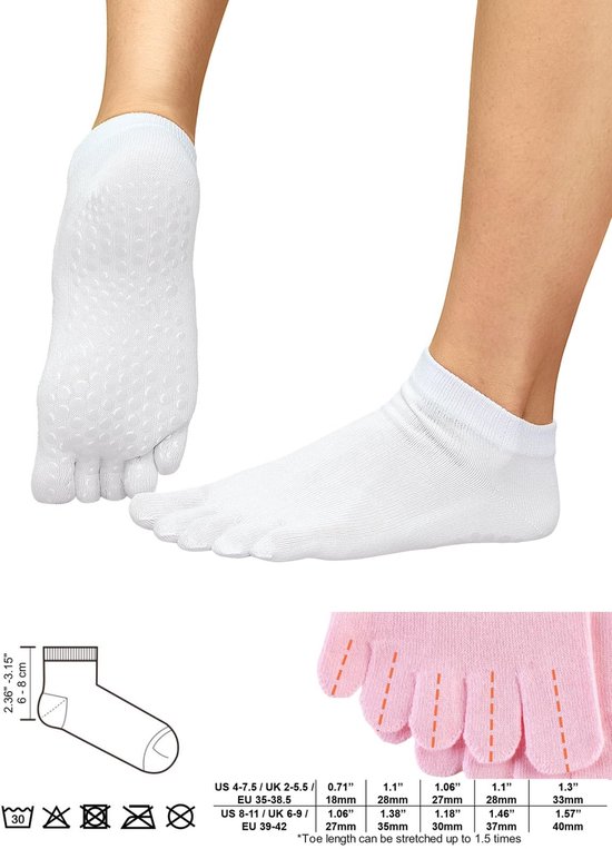 Dailygoods- Enkelsokken 99% katoen - Antislip - Teensokken - Yoga - Pilates - Individuele teenconstructie - Comfortabel en ademend van Dailygoods — afbeelding 5