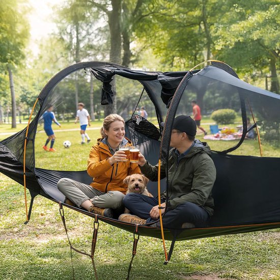 Night Cat Hangmat Tent met Muggennet Waterdichte Regenkap voor 2 Personen Wandelen Kamperen in de Tuin Achtertuin Wilde — afbeelding 3