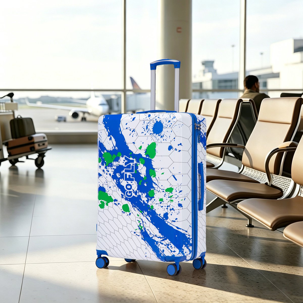 Grote Reiskoffer - Handbagage Koffer - Reiskoffer - Trolley - Koffers - 76x50x29 cm - Spinner wielen - Cijferslot - Lichtgewicht - Blauw
