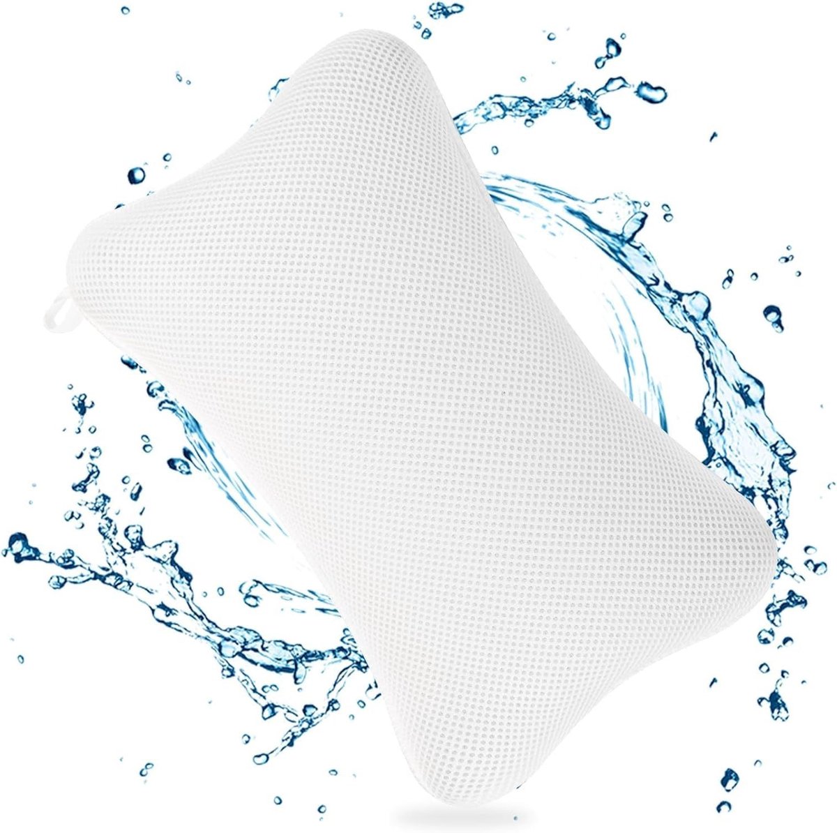 Witte badkuipkussen met 4 zuignappen voor optimale nekondersteuning en ontspanning