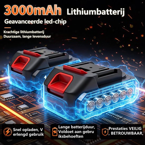 18V draadloze hogedrukreiniger - 1000 PSI, 6-in-1 sproeikop, 5 meter slang - voor terras, auto, schutting en veranda — afbeelding 3
