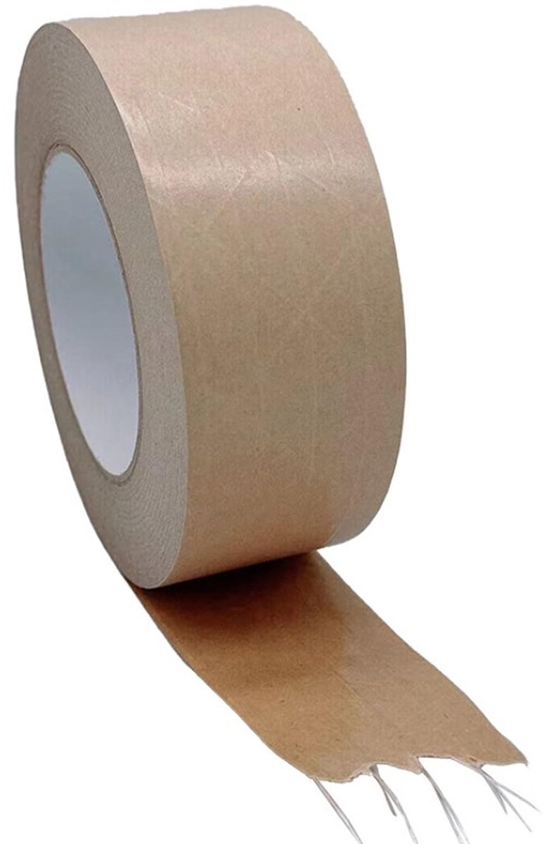Dailygoods - Verpakkingstape Papier 50 mm x 50 m - Sterke Kleefkracht en Milieuvriendelijk