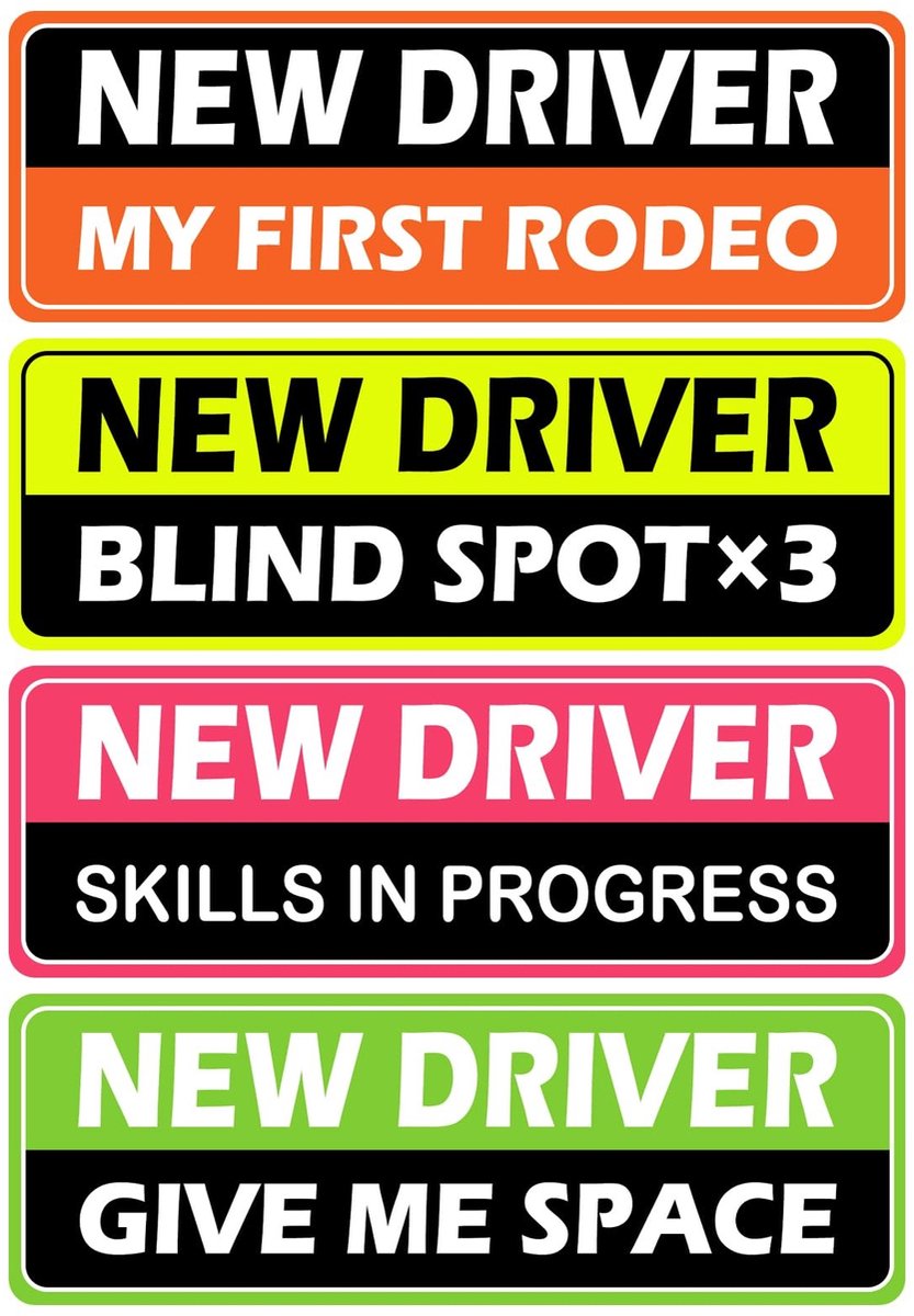 Dailygoods- Autostickers 4 Stuks - Reflecterende Magnetische Stickers - Herbruikbare Waarschuwingsstickers - Kleurig voor Auto - Weerbestendig - Draagbaar - Auto Magneten