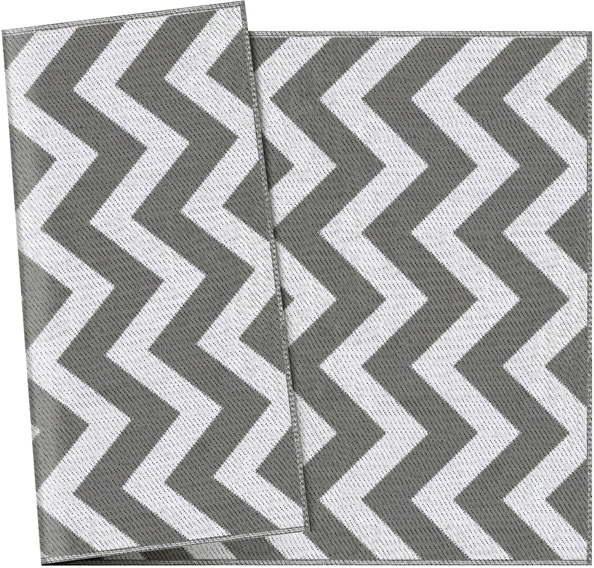 Buitenvloerkleed - Buitentapijt - Tuinkleed-Balkonkleed – Waterdicht – Weerbestendig – Wasbaar - Stevig - Balkon - 121x182 cm- 1 Stuk-Lichtgrijs en wit