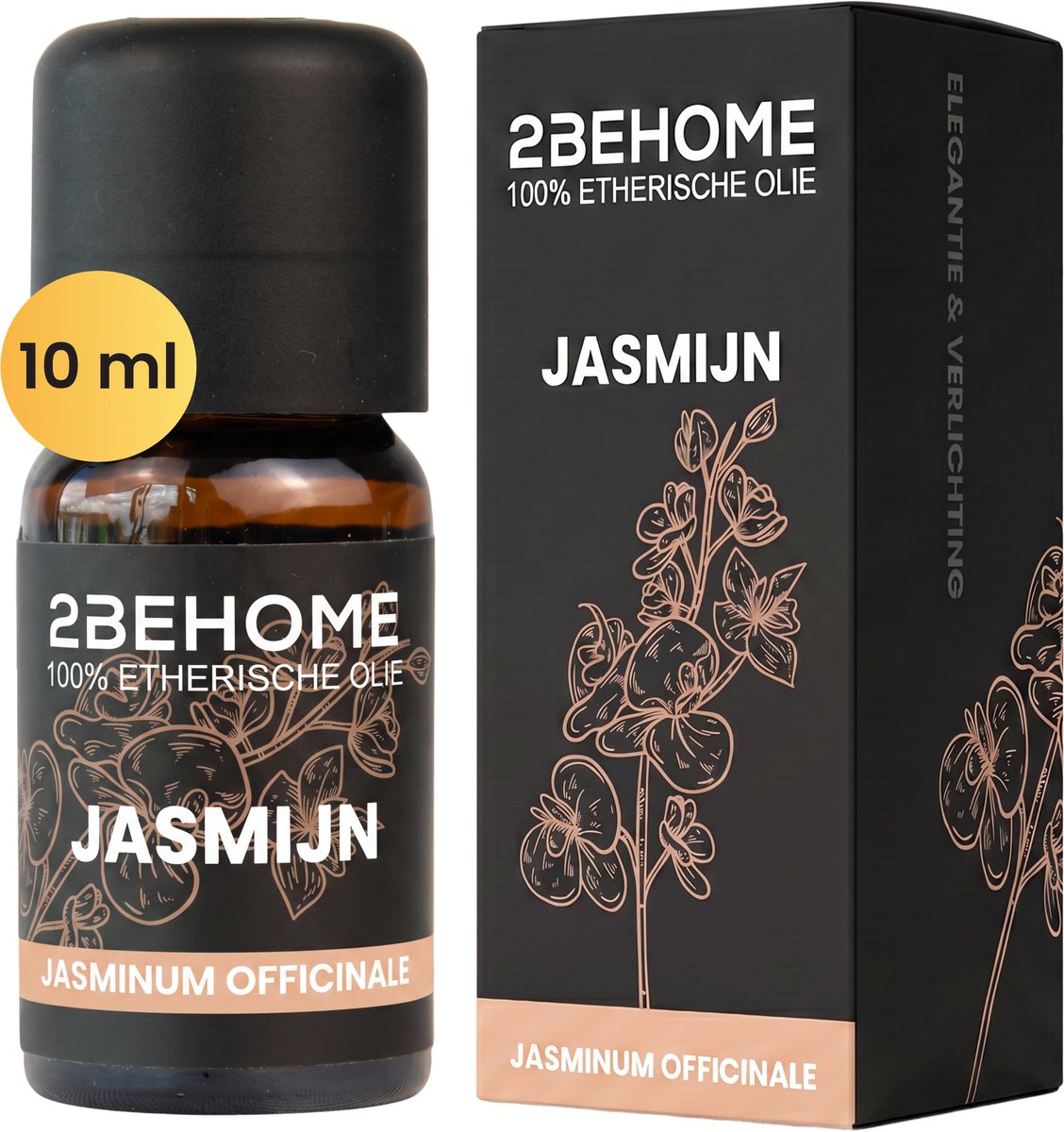 2BEHOME Etherische Olie Jasmijn - 10 ML - 1 Stuk - Essentiële olie voor Aromatherapie - Essential oil - Geurolie voor Aromadiffuser