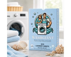 Washgiant Wasstrips Ocean Pearl – Fris Geurende Wasmiddeldoekjes - Microplasticvrij Wasmiddel – 44 Wasbeurten