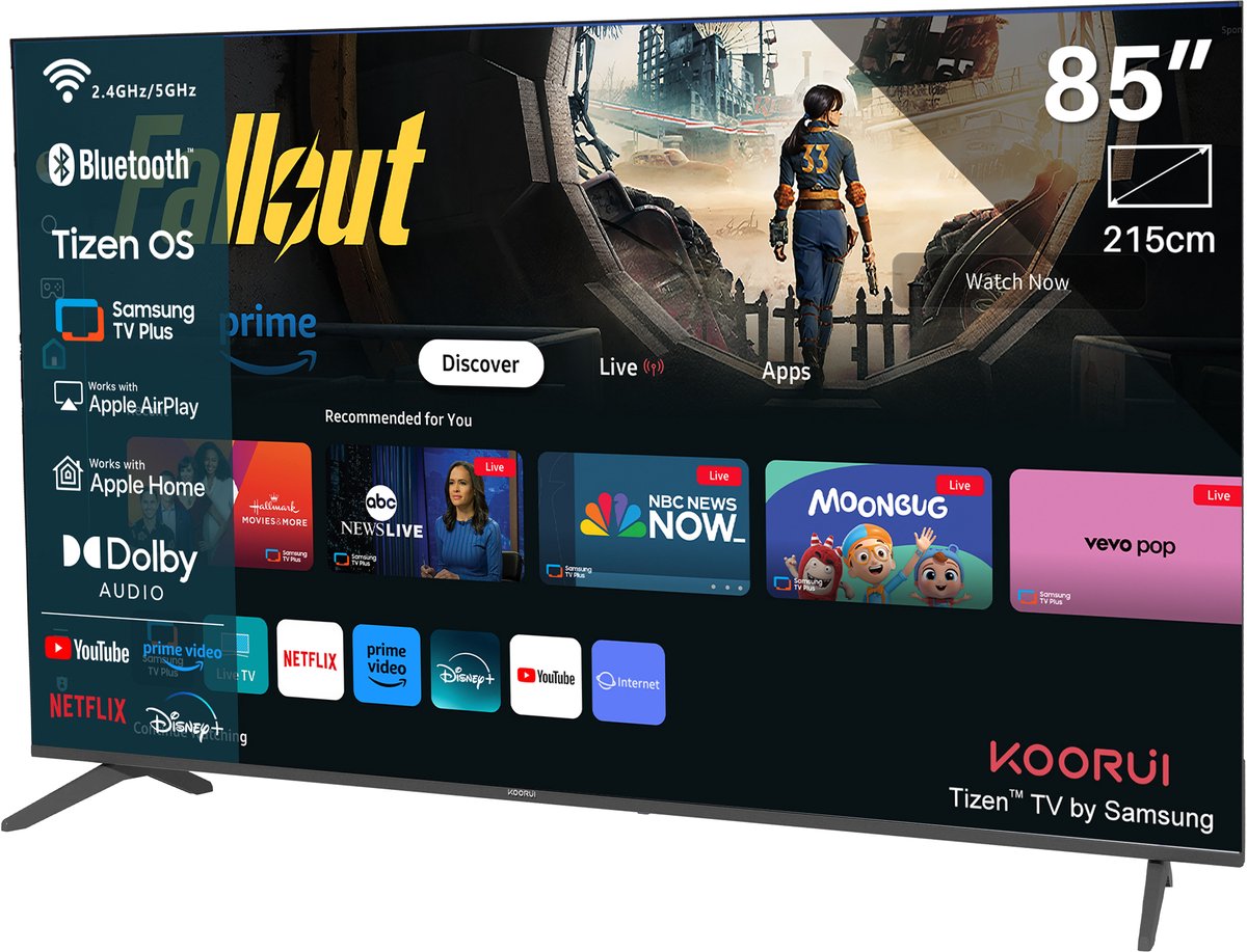 Koorui Tizen by Samsung Smart TV - QLED 4K Ultra HD - 85 inch/216 cm thumbnail 3