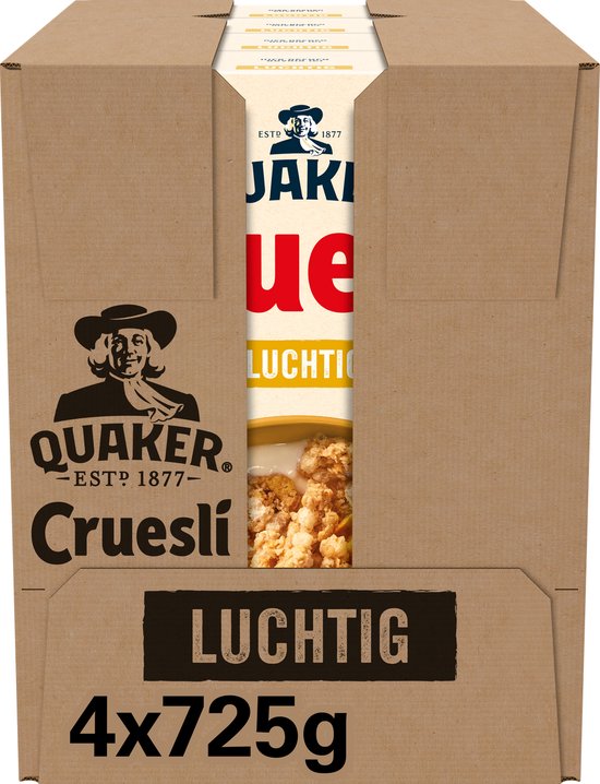Quaker Cruesli Luchtig - Ontbijtgranen - 4 x 725 gram