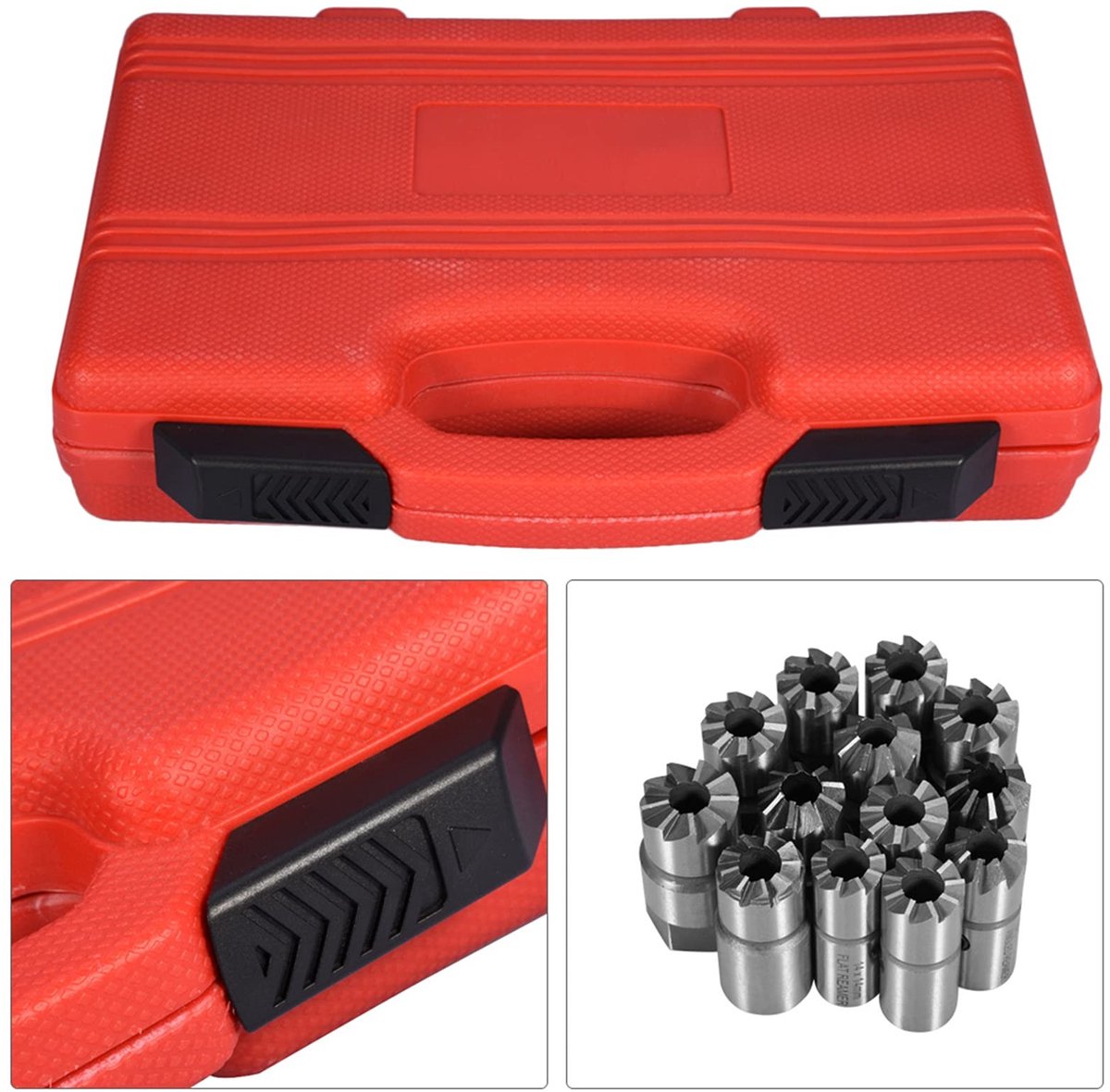 Dailygoods- Dieselinjectorstoelsnijderset 17-delig - Universele Autogaragegereedschapsset - Koolstofverwijderaar - Opbergkoffer - Professioneel gereedschap - Meerdere maten en typen - Injector Gereedschapset